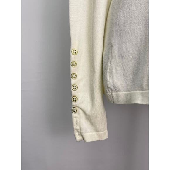 J. McLaughlin Ivory Long Sleeve Button Cuff Top Size S - Picture 7 of 10
